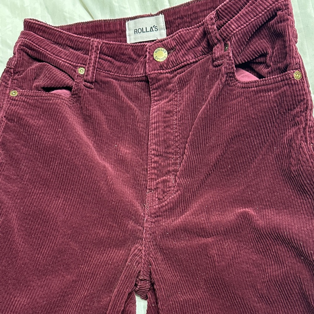 Rolla's Deep Red Corduroy Trousers